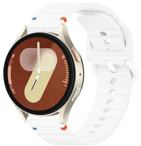Yisica Correa para Samsung Galaxy Watch 7/FE/Samsung Galaxy Watch 5/6/4/Active 2 40mm 44mm/Samsung Watch 5 Pro, 20mm Correa de Silicona Suave para Samsung Watch 4/6 Classic, Blanco