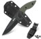 Omesio 5Cr13MOV Acero Full Tang - Cuchillo de Hoja Fija 8,5 cm - Cuchillo de Cinturón con Mango Ergonómico G10 y Funda Kydex - Cuchillo de Supervivencia Cumplido para Camping al Aire Libre (Verde + N