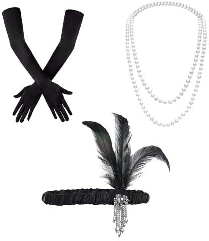 4 Stück 1920 Haarschmuck 20er Jahre Damen,80er Jahre Accessoires, Great Gatsby Accessoires,Ladies Charleston Fancy Dress Ladies Charleston Fancy Dress