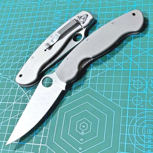 Pocket folding neck knife Titanium, EDC Outdoor messer survival, Schmale taschenmesser Premium Klappmesser titan handliches werkzeug messer s30v stahl scharfe Titanlegierung tanto einhandmesser slim