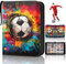 Sammelkarten Album, Sammelalbum Fußball Karten Ordner 4 Taschen 50 Seiten für 400 Karten kompatibel mit allen Arten von karten Sport Karten Heft Sammelmappe mit Reißverschluss Tragegriff