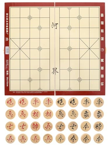 Kisangel Faltbares Chinesisches Schachspiel mit Integrierter Aufbewahrungsbox Dekoratives Schachspiel für Reise und Lagerung