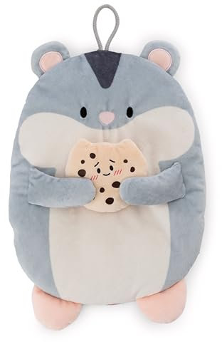 Wärmflasche mymochi Hamster Shai mit Cookie 300ml 30cm - grau - Kuscheliges Wärmetier ab 10 Monaten – Plüschtier-Wärmflasche, Wärmebeutel für Kinder und Erwachsene | 61939