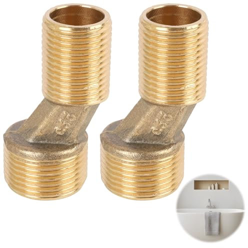 Lot de 2 Raccords en S pour Robinetterie Murale, Compatible 3/4 x 1/2, Décalage de 12,5 mm, en Laiton Durable, Idéal pour Installations de Cuisine et Salle de Bain, Montage Facile