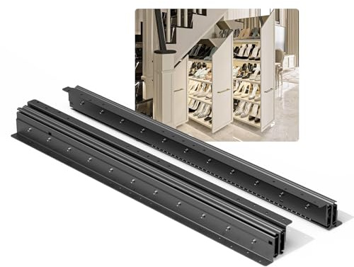 GEYUESI 600mm Heavy Duty Undermount Drawer Runners 120kg Capacity | Bottom Mount, Full Extension, Ball Bearing, For Slide-Out Shelving Unit, Pantry, Under Stairs, Storage Drawers, 1 Pair