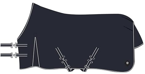 Imperial Riding Outdoordecke Basic 0g Fleece, ohne Halsteil, leichte Outdoordecke, wetterfestes Material, mit Gehfalte, Kreuzbegurtung, Schweif - & Beinschnüre, Navy, 125