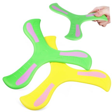TOYANDONA Kinder Bumerangs 2 Stück Eva Material Rückkehrspielzeug Gelb Grün Für Outdoor Spielen Hand Auge Koordination