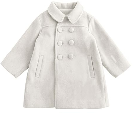 WWricotta Bambini nel lungo panno di lana e cotone per bambine che ispessiscono il cappotto doppio in inverno393