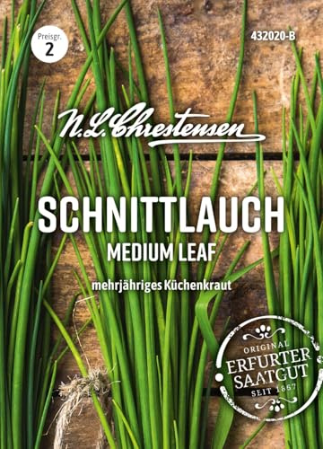 Chrestensen Schnittlauch Medium Leaf Samen Gewürzkraut Saatgut | Für Garten Balkon Topf, Mehrjährig Winterhart, Samenfest, Allium schoenoprasum