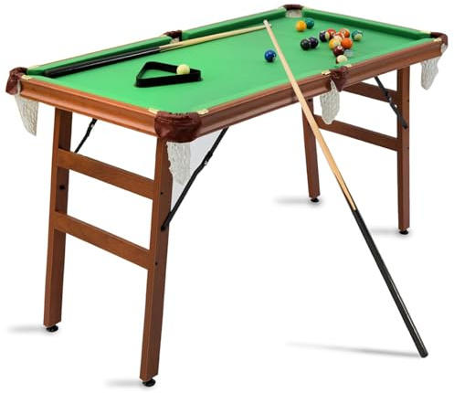 Homelikesport Klappbar Billardtisch, Pool-Billardtische Snooker TischBillard mit Zubehö Tischspiel für 2-4 Spieler 140x74x80cm.
