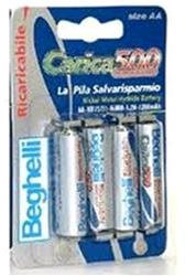 Beghelli 8851 batteria ricaricabile Nichel-Metallo Idruro (NiMH) 1400 mAh 1,2 V - Batterie ricaricabili (1400 mAh, Nichel-Metallo Idruro (NiMH), AA, 1,2 V, Argento, 4 pezzo(i)