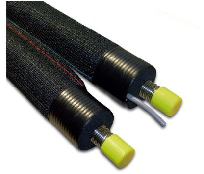DN16 Solarrohr, Solarleitung, Edelstahlwellrohr mit 13mm Dämmung und aufwändigem Gewebemantel, in 4 Längen 10m, 15m, 20m, 25m, Verschraubungen 3/4' inkl., Länge Schlauch:10m