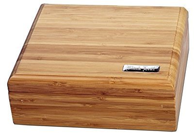 Black Leaf – Caja de bambú para tabaco, 175 x 160 x 60 mm