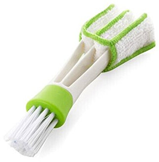 yuetonlgs à Double extrémité Mini poussière Nettoyant pour Store, Car Vent Brosse, Store de fenêtre, Brosse à Main Magic Brosse Store Plumeau pour Maison, Voiture, Bureau, Blanc et Vert