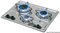 CAN Plaque Cuisson INOX à encastrer 3 Feux 470x360 mm