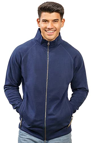 Happy Clothing Herren Sweatjacke ohne Kapuze Zip-Jacke Reißverschluss mit Kragen
