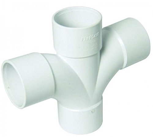 FLOPLAST Solvent White 92.5' Degree 40mm (43mm) Waste Cross Tee - Bag of 2