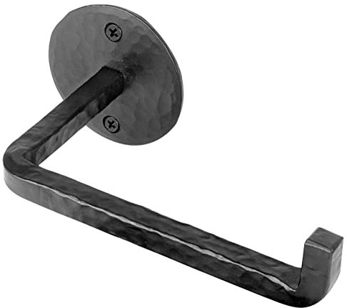 Handgemachter Schmiedeeisen Toilettenpapierhalter - Schwarzes Eisen Badzubehör Bauernhaus, Vintage, Western, Rustikales Dekor Einfache Montage, Stark, Stabile Wandhalterung #MD11004-B