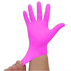 Nitrilhandschuhe kräftiges Pink Magenta, Einmalhandschuhe, Einweghandschuhe, 100 Stück, Größe L