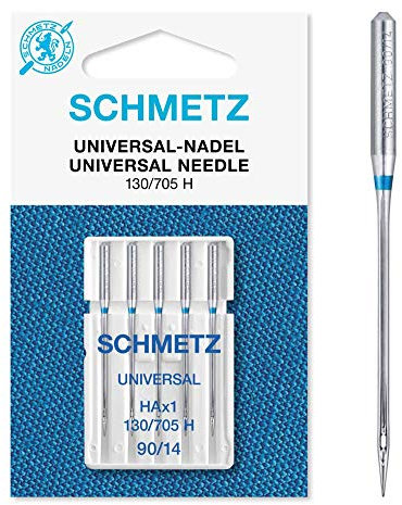 SCHMETZ | 5 Nähmaschinennadeln | Universal | 130/705 H | Nadeldicke 90/14 | auf jeder gängigen Haushaltsnähmaschine einsetzbar