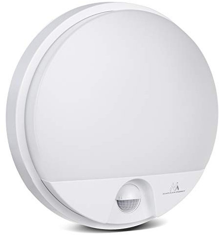 Maclean MCE291-Lámpara LED con sensor de movimiento infrarrojo (1100 lm, 15 W, IP54, 4000 K, resistente al agua), color blanco
