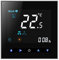 Qiumi Termostato WiFi, Aire Acondicionado Inteligente Controlador de Temperatura, 4 Tubos, Funciona con Alexa Página Principal de Google, Negro Panel 95~240V AC