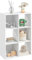 HOMCOM Weißes Bücherregal für Heim und Büro, Modernes Design Regal mit 6 Holzfächern, 91.5x29.5x61.5cm