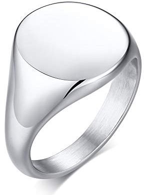 Personalisierter Siegelring Herren mit Gravur, 316L Edelstahl Wappenring | Personalisierbarer 316L Edelstahl Siegelring mit Lasergravur für Wappen, Logo, Initialen oder eigenes Motiv
