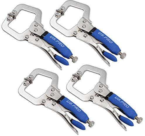 6 Welding Locking C Clamps Adjustable Fastener with Quick Release Grip 4 Pack