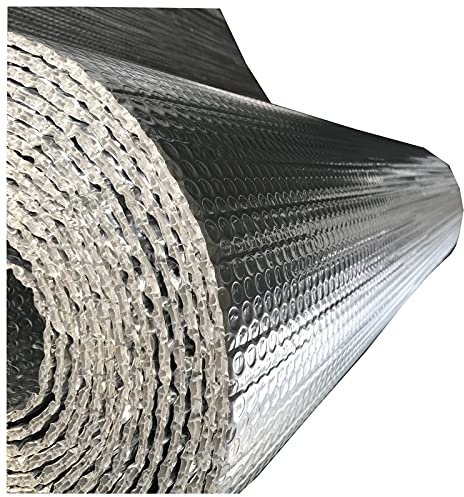 NAKAN 4-5mm Isolierungsfolie Wärmehaltung, Isolierfolie Dämmfolie Doppelte Alu-Luftpolsterfolie Dachisolierung Feuchtigkeitsfest Wasserdicht Dampfsperrfolie(Size:1x20m(3x65ft))