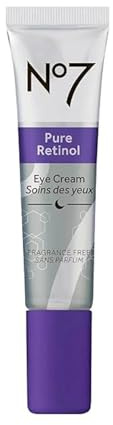 No7 Pure Retinol Eye Cream - Under Eye Cream for Wrinkles, Fine Lines & Puffiness with 0.5% Retinol - Infused with Shea Butter to Smooth and Hydrate Skin (0.5 Oz)