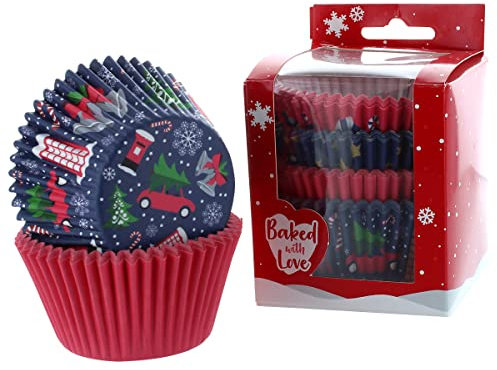 Baked with Love 0638480 Christmas Gems, Cupcake Cases, Baking Cups-Pack of 100, Paper