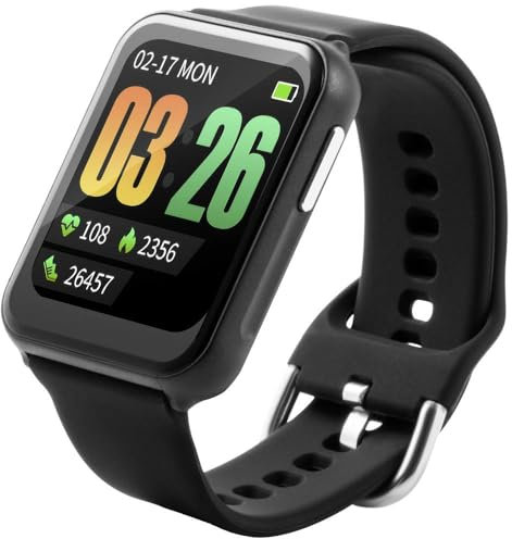 Technaxx Smartwatch Fitnessuhr mit 1,69 Zoll Display TX-SW7HR mit Fitness Tracker, Blutsauerstoff, Körpertemperatur, Kalorienzähler, Schlaftracker, SMS, Whatsapp Funktion, etc