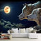 Papier Peint 3D Intissé Couple De Loups De Nuit Papier Peint Panoramique 3D Moderne Décoration Murale