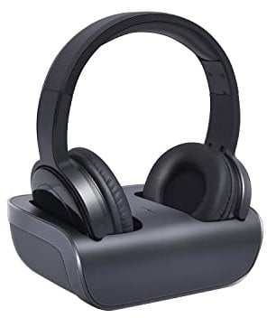 ZANCHIE Funkkopfhörer für Fernseher, On-Ear Kabelloser TV Kopfhörer mit RF Sender Ladestation mit Reichweite 100 m, Plug-n-Play, Keine Verzögerung (mit Digital Optical AUX RCA Port)
