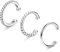 ORAZIO 3Pcs Ear Cuff Set Damen 925 Sterlingsilber Ohrklemme Ohrmanschette Gold Helix Knorpel Clip Wickelohrring Fakepircings Ohrspange Ohrklemme Cuffs, A-Silber