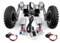 Kit de Conversion de Chariot à Double entraînement Facile à Transporter 200 kg Jeu de Roues de 8 Pouces pour Bricolage capacité de Chariot à brouette électrique 400 LB avec Marche arrière (Max 9kph)