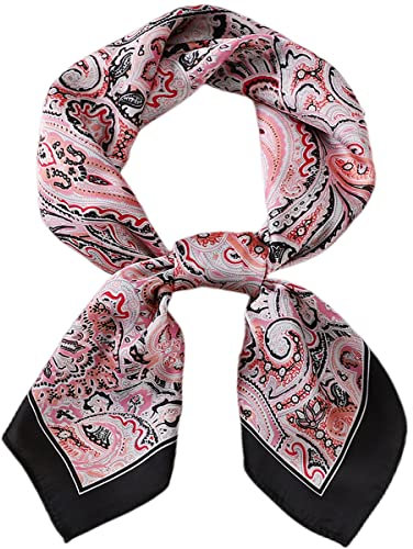 FAIRYGATE Frauen quadratischer Schal Satin Kopftuch Bandanas Haarschal Schal für Damen 26017