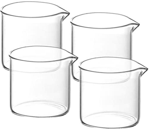 DOITOOL Jarra Cristal Pequeña Jarra De Para 4 Uds. Jarra Para Salsa Jarra Para De Leche Mini Cafetera De Transparente Para Café Jarabe De 110Ml Tazas Cafe Espresso Tazas Cafe Espresso