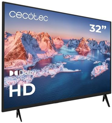 Cecotec Fernseher 32 - TV LED 0 Series 0032S. 32 Zoll Bildschirm, HD, optimale Auflösung für Bilder und Videos, Dolby-System, Flash-Speicher, HDMI/USB-Konnektivität, Fernbedienung