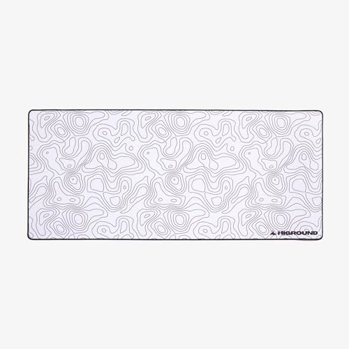 Higround SNOWSTONE XL Tapis de Souris topographe – Vitesse Moyenne, Bord Cousu pour éviter Les accrocs, Amplitude complète de mouvements, Bords Fins Cousus Plats, Base en Caoutchouc antidérapant