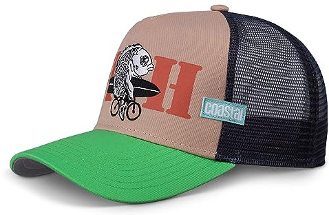 Coastal - Fish (Khaki/Green) - Trucker Cap Meshcap Kappe Mütze Cappy Caps