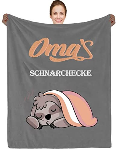 PJLJC Kuscheldecke Flauschig Oma Geschenk, Faultier Geschenk Decke An Meine Oma, Super Weich Flanelldecke Wohn-Decke für Geburtstagsgeschenk Weihnachten Faultier Geschenke