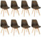 WAFTING 8er Set Esszimmerstühle mit Massivholz Buche Bein, Gummifüße und Gepolsterter Eleganter Küchenstuhl für Wohnzimmer, Esszimmer, Küchen, Schlafzimmer, Braun