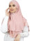 LAMISHIJAB® Hijab Slip Hijab Khimar Effekt 2 Schleier zum Binden ohne Nadeln für Frauen Musumane Segeln HE600, Rosa, One size
