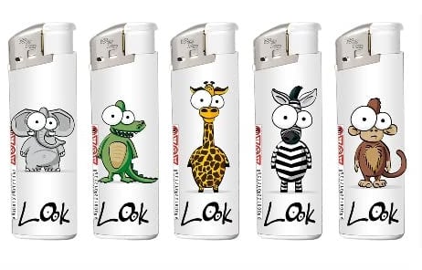 Einwegfeuerzeug Piezo WILD FIRE Look Steller mit 50 Stueck