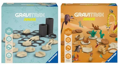 Ravensburger GraviTrax Junior Extension Trax - Erweiterbare Kugelbahn für Kinder & GraviTrax Junior Extension Desert - Erweiterbare Kugelbahn für Kinder
