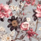 VEELIKE Tapete Blumen Grau Rosa Blumentapete Vintage Tapete Floral Mustertapete Klebefolie Blumen Grau Rotes Tapete Mädchenzimmer Fototapete Schlafzimmer Tapeten Wohnzimmer Muster 44.5cm x 300cm