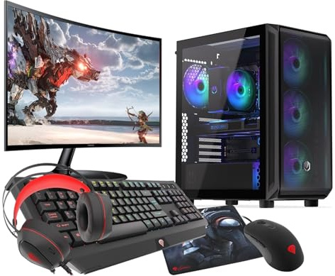 VIST Gaming PC Komplett Set AMD Ryzen 5950X RTX 5060 64GB SSD 1TB WiFi W11 LCD 27