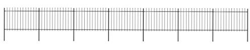 Iiaky Gartenzaun mit Speerspitzen Stahl 11,9 x 1,2 m Schwarz Zaun Garten Teichumrandung Zaun Dekorativer Gartenzaun GartenzäUne